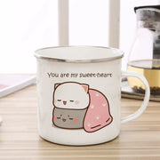 Goma cat Enamel cup Coffee tea Mug cute animal Breakfast Dessert