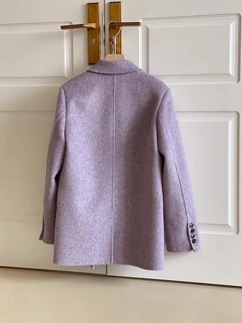 Gentle Purple Woolen Coat