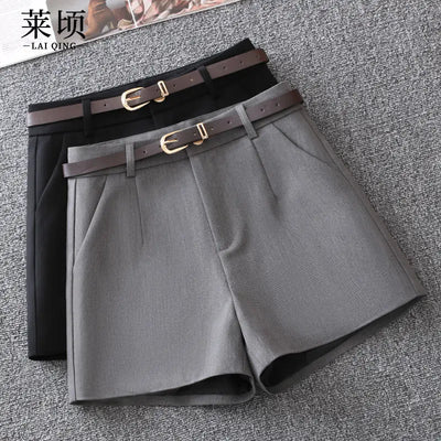 Grey Suit Shorts Women Spring