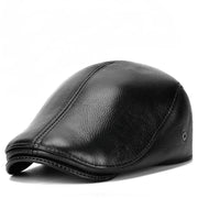 outdoor leather hat winter Berets male warm Ear protection cap