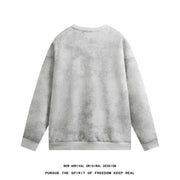 American Retro Style Tie-Dye Crew Neck Sweatshirt