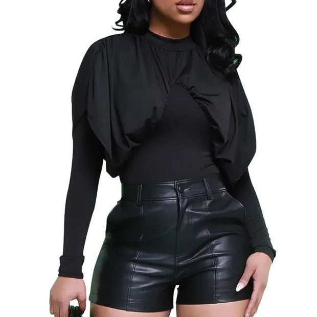 Faux Leather Shorts Sexy High Waist Black Shorts Fashion Hip Pants