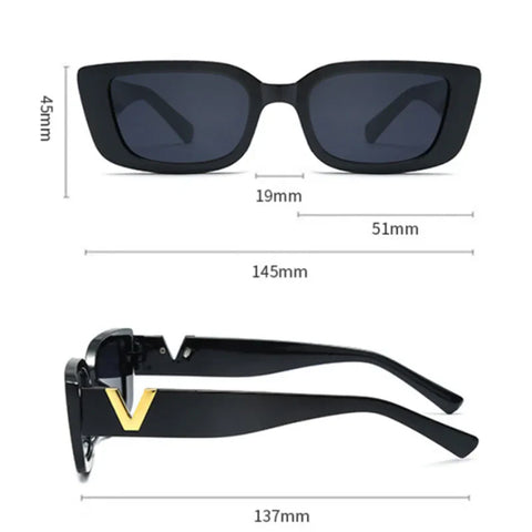 Brand Designer Square Sun Glasses Women Outdoor Leisure Eyewear