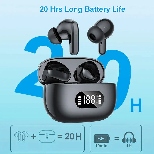 LED Display HD Call TWS Earbuds Transparency Mode