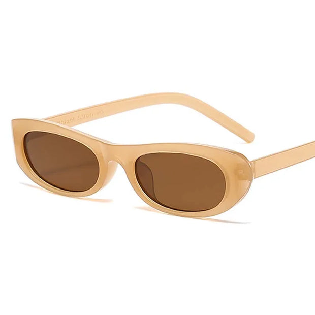 Frame Oval Sunglasses Women Vintage Mirror Sun Glasses Fashion Shades