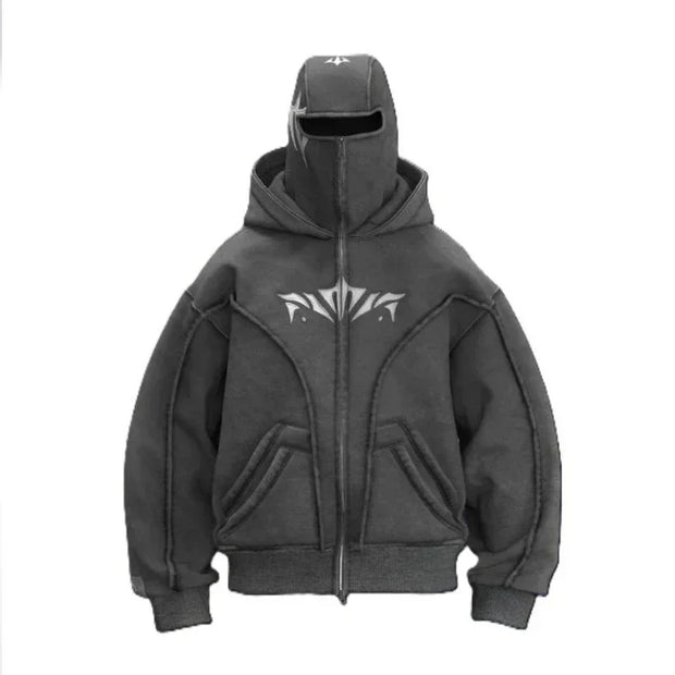 double hat design street hoodie retro high street fashion men