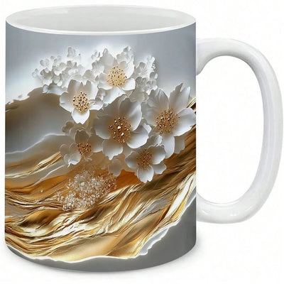 Large Printed Ceramic Glossy Coffee Mug