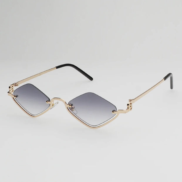 Fashion Polygonal Women Luxury Brand Metal Half Frame Sun Glasses