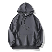 Men Hooded Sweatshirt Drop Shoulder Baggy Black Hoodies