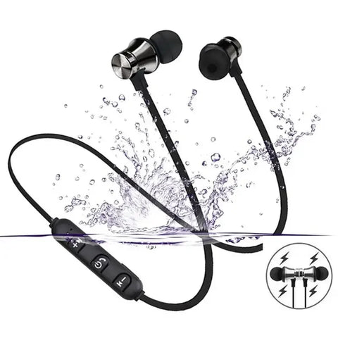 ear wireless neckband headphones stereo music headset