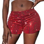 Glittery Straight Leg Shorts Glittery Straight Leg Party Shorts