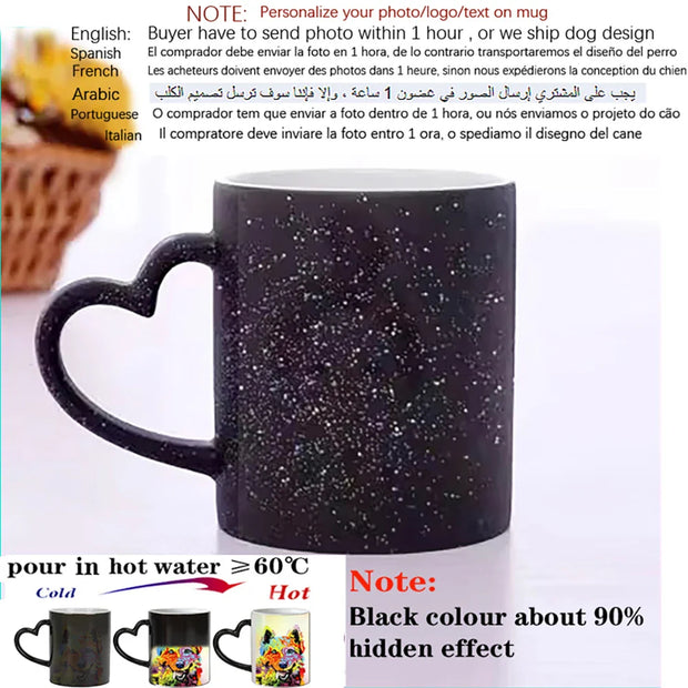 Personalised Magic Mugs Custom Colour Changing Cup Heat Activated