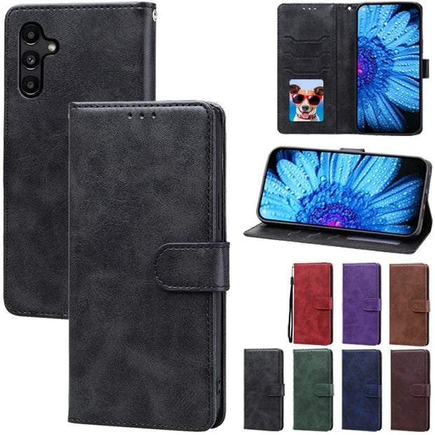 Samsung Galaxy A15 Case Wallet Leather Flip Cover