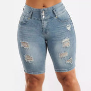 Fashion Solid Slim Butt Lifting Pants Women Elasticity Denim Shorts