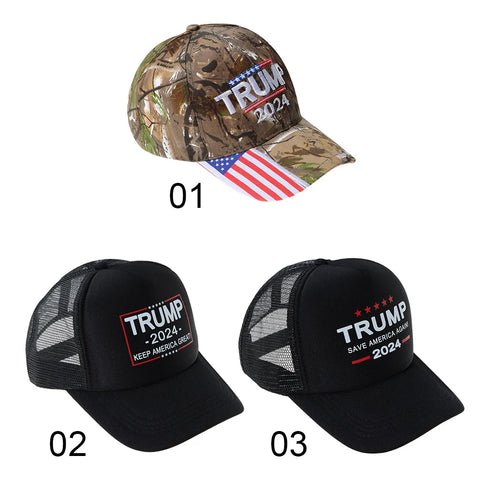 Flag Baseball Cap Trump Cotton Sunscreen Hats Adjustable Camo Trump