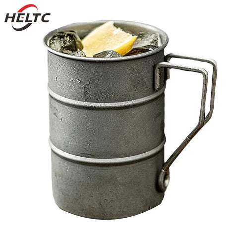 Coffee Water Cup Industrial Style Oil Barrel Mug Outdoor Camping