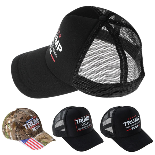 Flag Baseball Cap Trump Cotton Sunscreen Hats Adjustable Camo Trump